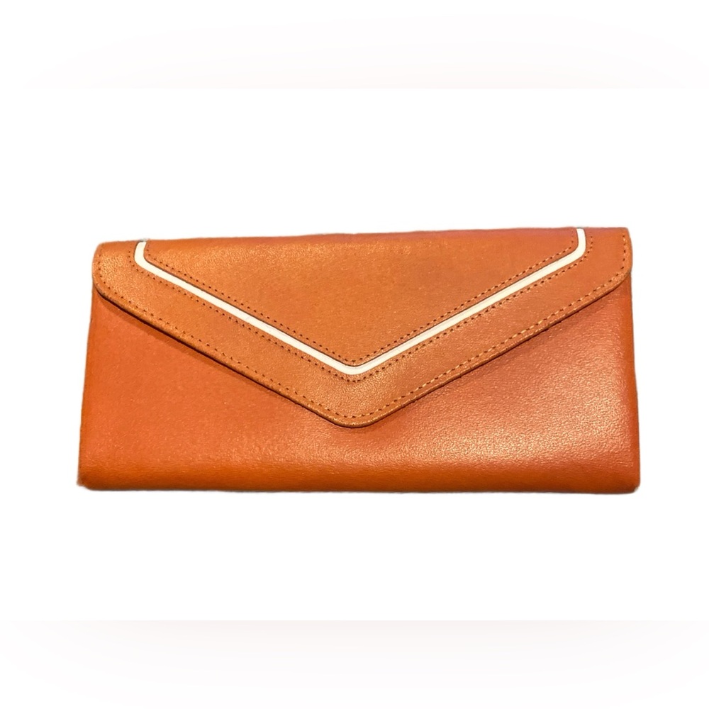 Retro Vibrant Orange Envelope Clutch with V-Flap Princess Gardner